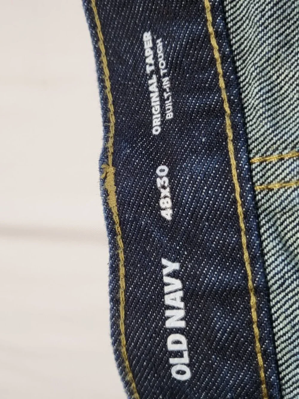 Old Navy Jeans Built in Tough Men 48X25 {Tag48X30) Original Tapered Hems Altered